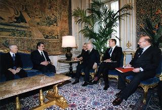 Incontro del Presidente della Repubblica Oscar Luigi Scalfaro con Rafic Hariri, Primo Ministro della Repubblica Libanese