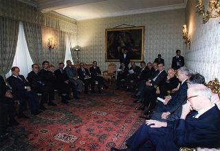 Incontro del Presidente della Repubblica Oscar Luigi Scalfaro con l'on. prof. Luigi Berlinguer, ministro della Pubblica istruzione e dell'Università e della ricerca scientifica e tecnologica, con il prof. Paolo Mantegazza rettore dell'Università Statale e il prof. Adriano De Maio del Politecnico di Milano, ed alcuni presidi dei due Atenei
