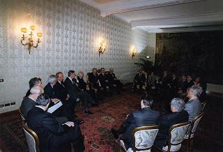 Incontro del Presidente della Repubblica Oscar Luigi Scalfaro con l'on. prof. Luigi Berlinguer, ministro della Pubblica istruzione e dell'Università e della ricerca scientifica e tecnologica, con il prof. Paolo Mantegazza rettore dell'Università Statale e il prof. Adriano De Maio del Politecnico di Milano, ed alcuni presidi dei due Atenei