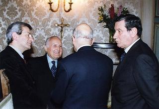 Intervento del Presidente della Repubblica alla cerimonia di presentazione del libro "Attualità di Enrico De Nicola" di Giovanni Leone. Roma, Senato della Repubblica