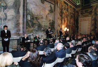Intervento del Presidente della Repubblica alla cerimonia di presentazione del libro "Attualità di Enrico De Nicola" di Giovanni Leone. Roma, Senato della Repubblica