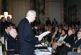 Intervento del Presidente della Repubblica alla cerimonia di presentazione del libro "Attualità di Enrico De Nicola" di Giovanni Leone. Roma, Senato della Repubblica
