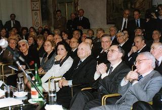 Intervento del Presidente della Repubblica alla cerimonia di presentazione del libro "Attualità di Enrico De Nicola" di Giovanni Leone. Roma, Senato della Repubblica