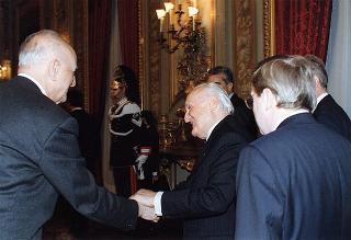 Incontro del Presidente della Repubblica Oscar Luigi Scalfaro con un gruppo parlamentare del Partito Popolare Europeo del Parlamento Europeo