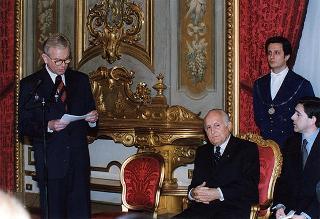 Incontro del Presidente della Repubblica Oscar Luigi Scalfaro con un gruppo parlamentare del Partito Popolare Europeo del Parlamento Europeo