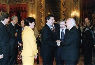 Incontro del Presidente della Repubblica Oscar Luigi Scalfaro con un gruppo parlamentare del Partito Popolare Europeo del Parlamento Europeo