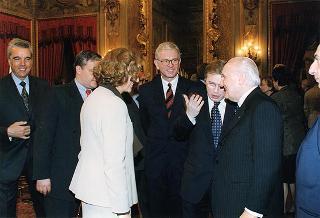 Incontro del Presidente della Repubblica Oscar Luigi Scalfaro con un gruppo parlamentare del Partito Popolare Europeo del Parlamento Europeo
