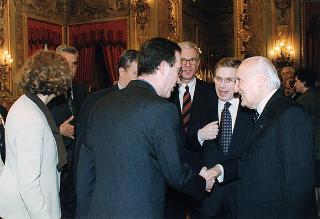 Incontro del Presidente della Repubblica Oscar Luigi Scalfaro con un gruppo parlamentare del Partito Popolare Europeo del Parlamento Europeo