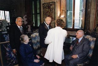Visita del Presidente della Repubblica, in forma strettamente privata, al Maestro Umberto Mastroianni nel suo studio a Marino (Roma)
