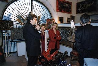 Visita del Presidente della Repubblica, in forma strettamente privata, al Maestro Umberto Mastroianni nel suo studio a Marino (Roma)