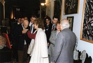 Visita del Presidente della Repubblica, in forma strettamente privata, al Maestro Umberto Mastroianni nel suo studio a Marino (Roma)