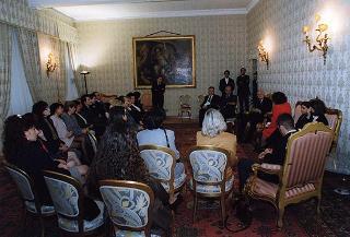 Il Presidente della Repubblica Oscar Luigi Scalfaro riceve un gruppo di dipendenti della FINSIEL con i loro familiari