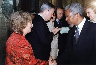 Incontro e successiva colazione del Presidente Scalfaro con il nuovo Segretario Generale dell'ONU Kofi Annan