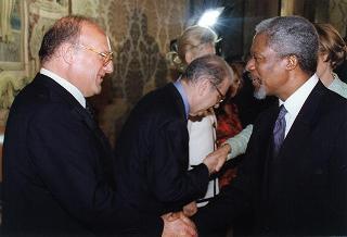 Incontro e successiva colazione del Presidente Scalfaro con il nuovo Segretario Generale dell'ONU Kofi Annan