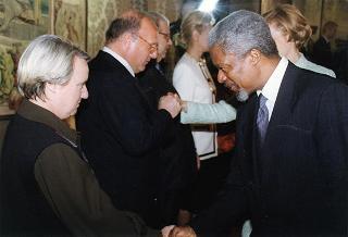 Incontro e successiva colazione del Presidente Scalfaro con il nuovo Segretario Generale dell'ONU Kofi Annan