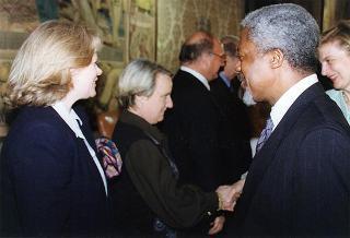 Incontro e successiva colazione del Presidente Scalfaro con il nuovo Segretario Generale dell'ONU Kofi Annan