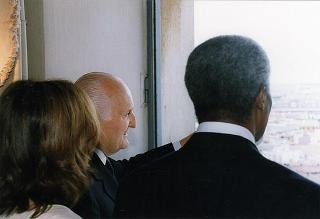 Incontro e successiva colazione del Presidente Scalfaro con il nuovo Segretario Generale dell'ONU Kofi Annan