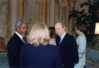 Incontro e successiva colazione del Presidente Scalfaro con il nuovo Segretario Generale dell'ONU Kofi Annan
