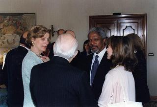 Incontro e successiva colazione del Presidente Scalfaro con il nuovo Segretario Generale dell'ONU Kofi Annan