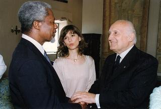 Incontro e successiva colazione del Presidente Scalfaro con il nuovo Segretario Generale dell'ONU Kofi Annan