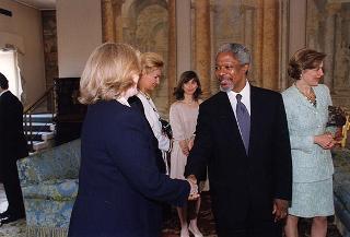 Incontro e successiva colazione del Presidente Scalfaro con il nuovo Segretario Generale dell'ONU Kofi Annan