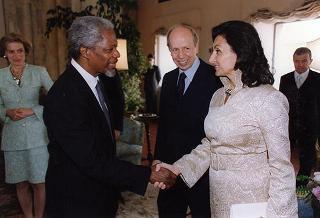 Incontro e successiva colazione del Presidente Scalfaro con il nuovo Segretario Generale dell'ONU Kofi Annan