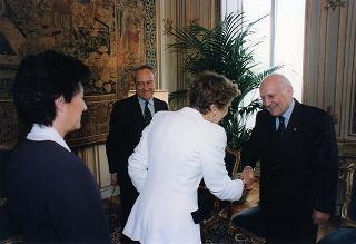 Incontro del Presidente della Repubblica Oscar Luigi Scalfaro con Giorgio Renzi, sindaco di Bibbiena, con il Consiglio di amministrazione dell'Accademia di Bibbiena