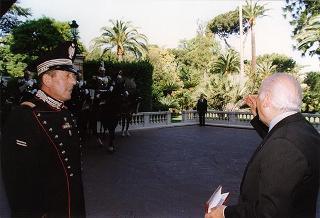Omaggio dei Corazzieri al Presidente della Repubblica in occasione dell'anniversario del V anno di Presidenza