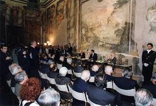 Intervento del Presidente della Repubblica alla cerimonia per il 90° compleanno del senatore a vita Francesco De Martino. Roma, Palazzo Giustiniani