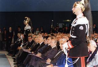 Intervento del Presidente della Repubblica, in forma ufficiale, alla Festa della Polizia 1997. Roma, Scuola Allievi Agenti della Polizia di Stato