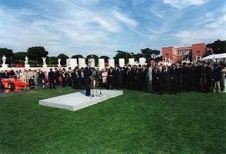 Intervento del Presidente della Repubblica all'apertura delle manifestazioni celebrative de "I 50 anni della Ferrari". Roma, Stadio dei Marmi
