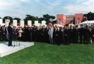Intervento del Presidente della Repubblica all'apertura delle manifestazioni celebrative de "I 50 anni della Ferrari". Roma, Stadio dei Marmi