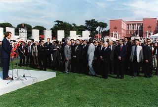 Intervento del Presidente della Repubblica all'apertura delle manifestazioni celebrative de "I 50 anni della Ferrari". Roma, Stadio dei Marmi