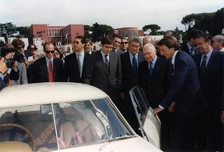 Intervento del Presidente della Repubblica all'apertura delle manifestazioni celebrative de "I 50 anni della Ferrari". Roma, Stadio dei Marmi