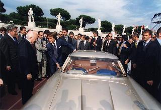 Intervento del Presidente della Repubblica all'apertura delle manifestazioni celebrative de "I 50 anni della Ferrari". Roma, Stadio dei Marmi