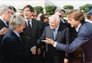 Intervento del Presidente della Repubblica all'apertura delle manifestazioni celebrative de "I 50 anni della Ferrari". Roma, Stadio dei Marmi