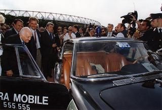 Intervento del Presidente della Repubblica all'apertura delle manifestazioni celebrative de "I 50 anni della Ferrari". Roma, Stadio dei Marmi
