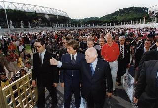 Intervento del Presidente della Repubblica all'apertura delle manifestazioni celebrative de "I 50 anni della Ferrari". Roma, Stadio dei Marmi