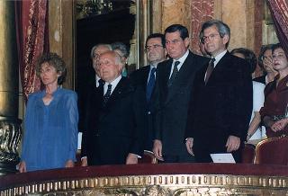 Roma, Teatro dell'Opera: intervento del Presidente della Repubblica al Concerto dell'Orchestra Sinfonica Nazionale della RAI, diretta dal Maestro Giuseppe Sinopoli, in occasione della Festa Nazionale della Repubblica