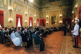 On. Bartolo Ciccardini, presidente dell'Associazione dei ristoranti italiani nel mondo "Ciao Italia", con una delegazione del sodalizio