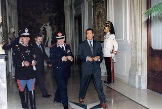 Il Presidente della Repubblica Oscar Luigi Scalfaro riceve la visita del Generale Bruno Brancato, Vice Comandante Generale dell'Arma dei Carabinieri