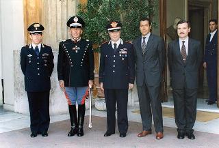 Il Presidente della Repubblica Oscar Luigi Scalfaro riceve la visita del Generale Bruno Brancato, Vice Comandante Generale dell'Arma dei Carabinieri