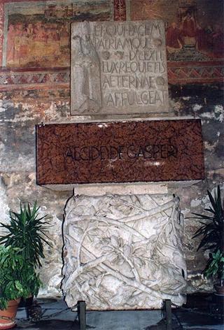 Intervento del Presidente della Repubblica alla celebrazione della S. Messa, nella Basilica di S. Lorenzo fuori le Mura, in occasione del 43° anniversario della scomparsa di Alcide De Gasperi