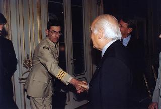 Il Presidente della Repubblica Oscar Luigi Scalfaro incontra Arthur Eggleton, ministro della Difesa del Canada