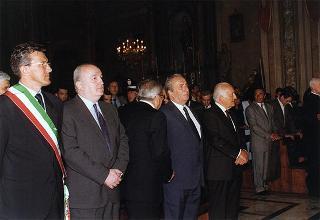 Intervento del Presidente della Repubblica Scalfaro alla 4^ celebrazione della ricognizione delle reliquie dei Santi Patroni, a Suno (Novara)