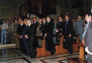 Intervento del Presidente della Repubblica Scalfaro alla 4^ celebrazione della ricognizione delle reliquie dei Santi Patroni, a Suno (Novara)