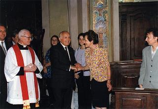 Intervento del Presidente della Repubblica Scalfaro alla 4^ celebrazione della ricognizione delle reliquie dei Santi Patroni, a Suno (Novara)