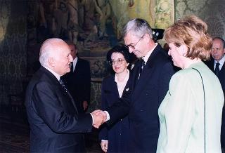Incontro e successiva colazione in onore del Presidente della Repubblica d'Albania e della signora Medjani