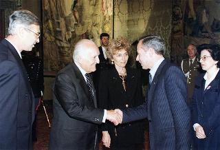 Incontro e successiva colazione in onore del Presidente della Repubblica d'Albania e della signora Medjani