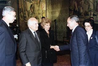 Incontro e successiva colazione in onore del Presidente della Repubblica d'Albania e della signora Medjani